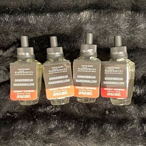 Bath and Body Works 4pc Gingerbread Marshmallow Wallflower Bundle